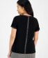 ფოტო #2 პროდუქტის Petite Short-Sleeve Button-Back Top