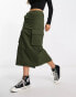 Фото #1 товара New Look cargo midi skirt in khaki