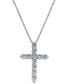 Фото #1 товара Macy's diamond Cross Pendant Necklace (1 ct. t.w.) in 14k White Gold