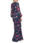 Фото #2 товара Eliza J Printed Chiffon Maxi Dress Women's Blue 8