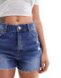 New Look mom denim shorts in mid blue