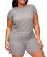 ფოტო #1 პროდუქტის Plus Size Lilliana T-Shirt & Shorts Set