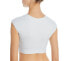 Фото #2 товара Bleu Rod Beattie Women Open Tie Front Cap Sleeve Crop Bikini Top White, White, 6