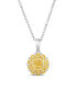 Фото #1 товара Le Vian sunny Yellow Diamond (3/8 ct. t.w.) & Vanilla Diamond Accent Starflower Pendant Necklace in Platinum & 14K Gold
