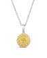 Le Vian sunny Yellow Diamond (3/8 ct. t.w.) & Vanilla Diamond Accent Starflower Pendant Necklace in Platinum & 14K Gold - фото #1