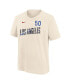 ფოტო #2 პროდუქტის Big Boys and Girls Mookie Betts Cream Los Angeles Dodgers 2024 City Connect Name Number T-Shirt