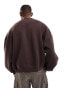 ASOS DESIGN extreme oversized sweatshirt in brown Коричневый, L - Chest 42 - фото #6