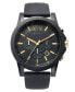 ფოტო #6 პროდუქტის Men's Chronograph Black Silicone Strap Watch 45mm Gift Set