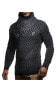 Фото #3 товара Men's Men s Knitted Pullover | Long-Sleeved Slim fit Shirt | Basic Sweatshirt with Shawl Collar and Faux Leather