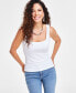 Фото #2 товара Women's Square Neck Rib Tank, Created for Macy's