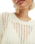 Noisy May crew neck knit top in beige