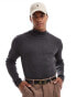 Фото #1 товара Brave Soul cotton ribbed turtle neck jumper in dark grey