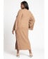 Фото #2 товара Plus Size Wide Sleeve Maxi Sweater Dress - 26/28, Earthy Mocha