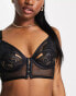 Фото #3 товара Knickerbox Planet Serenity Seduction sheer mesh and cut out lace longline bra in black