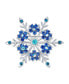 ფოტო #1 პროდუქტის Large Multi Color Ice Blue Frozen Winter Flower Snowflake Brooch Pin For Women Crystal Holiday Party Frozen Winter Rhodium Plated Alloy