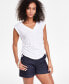 ფოტო #1 პროდუქტის Women's Side-Tie V-Neck Top, Created for Macy's