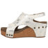 Фото #6 товара Corkys Carley Metallic Wedge Womens Silver, White Casual Sandals 30-5316-WHME