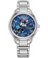 ფოტო #1 პროდუქტის Eco-Drive Women's Disney Disco Minnie Mouse Stainless Steel Bracelet Watch 37mm