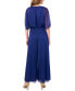 Women's Glitter-Chiffon Blouson Wide-Leg Jumpsuit