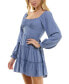 ფოტო #3 პროდუქტის Juniors' Emma Tiered Long-Sleeve Dress