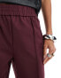 Фото #3 товара ONLY side panel wide leg track pant in burgundy