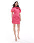 Фото #3 товара Vila corsage mini dress with ruched side in bright pink