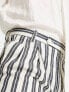 ASOS DESIGN smart tapered trousers in white preppy stripe