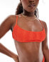 Фото #4 товара Mango square neck bikini top in red