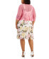 ფოტო #2 პროდუქტის Plus Size Crochet Jacket & Floral-Print Dress