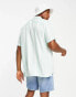 Bershka short sleeve stripe shirt in turquoise