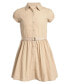 ფოტო #1 პროდუქტის Little Girls Uniform Belted Poplin Shirt Dress