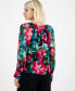 Petite Printed V-Neck Blouse, Created for Macy's Ailee Blm Pnk, P/M - фото #2