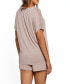 ფოტო #2 პროდუქტის Plus Size Estelle Modal and Lace Short Sleeve Top and Short Pajama, Set of 2