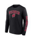 Men's Black Wisconsin Badgers Distressed Arch Over Logo Long Sleeve T-shirt