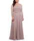 ფოტო #1 პროდუქტის Plus Size Embellished Illusion Gown