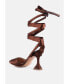 ფოტო #3 პროდუქტის Women's Fonda Spool Heel Tie Up Satin Sandals