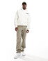 Фото #3 товара Selected Homme oversized hoodie in cream with text backprint