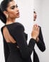 Фото #3 товара ASOS EDITION statement long sleeve square neck maxi dress in black