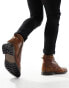 Red Tape casual lace up boots in dark brown leather