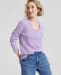 Фото #1 товара 100% Cashmere Women's V-Neck Long-Sleeve Sweater, Regular & Petites, Created for Macy's