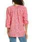 Bobeau Smocked Collar Blouse Women's Pink S