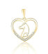 Gold-plated heart pendant with zircons SVLP0754XF6GO00