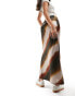 Фото #5 товара ASOS DESIGN satin twill maxi skirt in blurred stripe