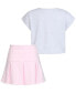 Little & Toddler Girls Short Sleeve Box Heather Top & Skort, 2 Piece Set Серый, 6 - фото #2