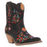 Фото #2 товара Dingo Sugar Bug Floral Embroidery Round Toe Cowboy Booties Womens Black Casual B