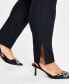 Фото #4 товара Plus Size High Rise Pull-On Slit Ankle Ponte Pants, Created for Macy's