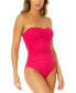 Twist-Front Ruched One-Piece Swimsuit