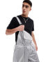 ASOS DESIGN nylon parachute dungaree in silver