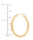 ფოტო #4 პროდუქტის Etched Tube Oval Hoop Earrings in 14k Gold, 1-3/8"