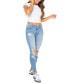 Фото #6 товара Juniors' Curvy Distressed Skinny Ankle Jeans